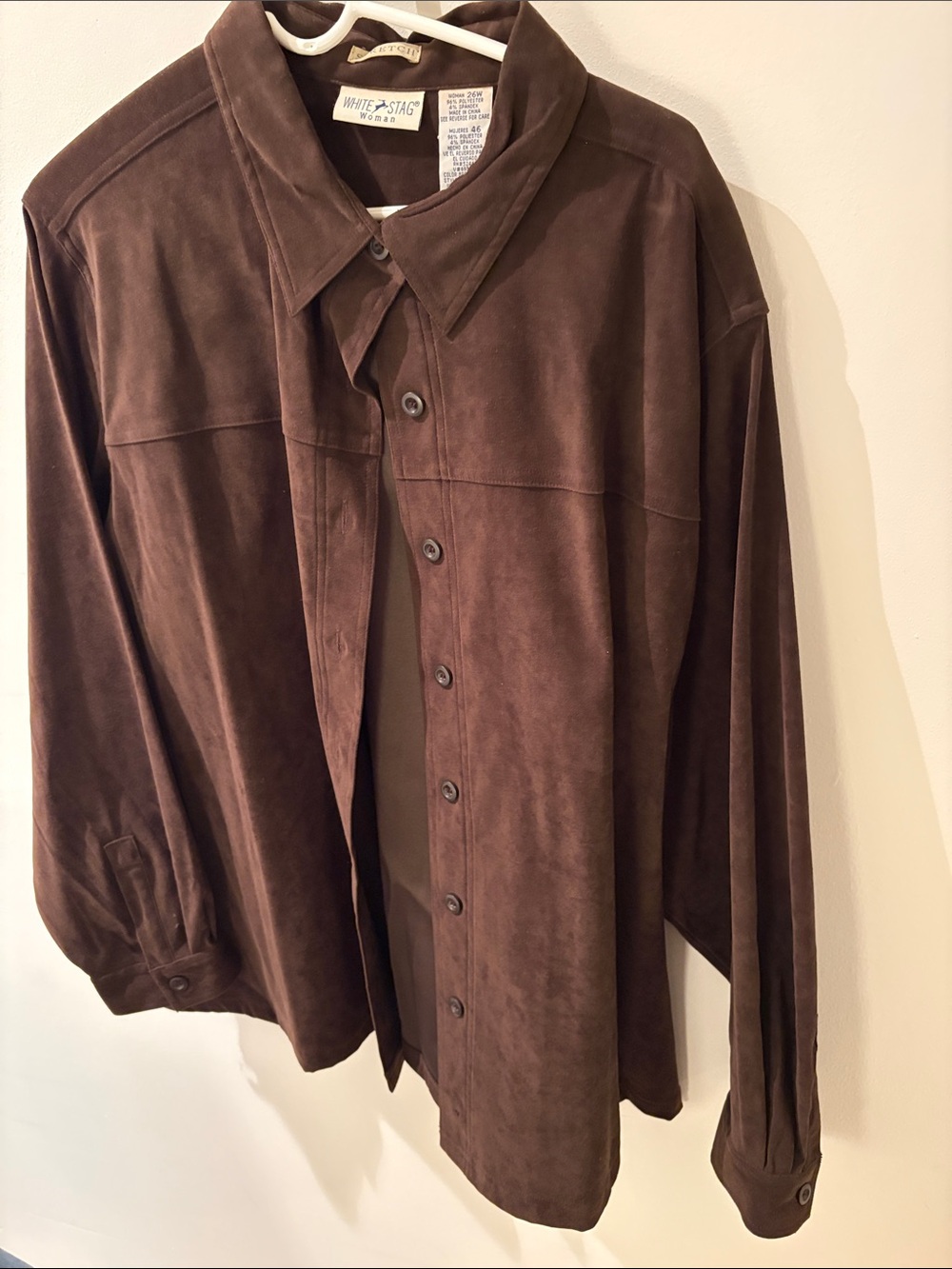 White Stag Men's Dark Brown Suede Shirt Jacket